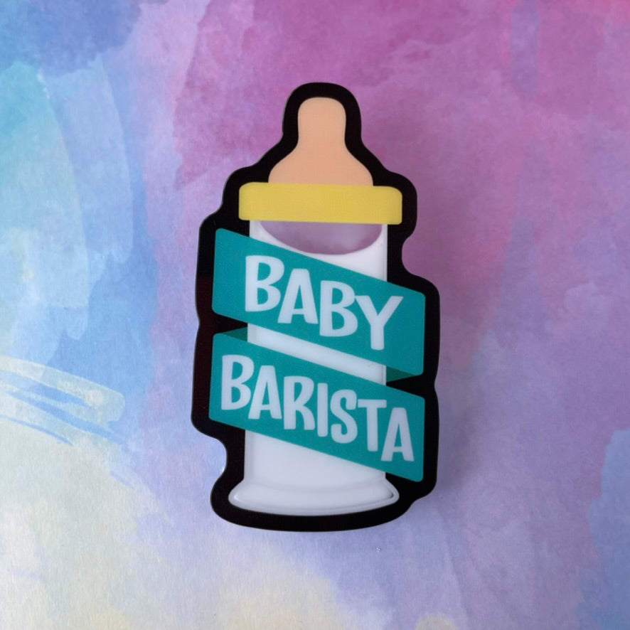 Baby Barista - Liquid Filled Swappable Badge Reel Design TOP - Rad Girl  Creations - Medical Badge Reel