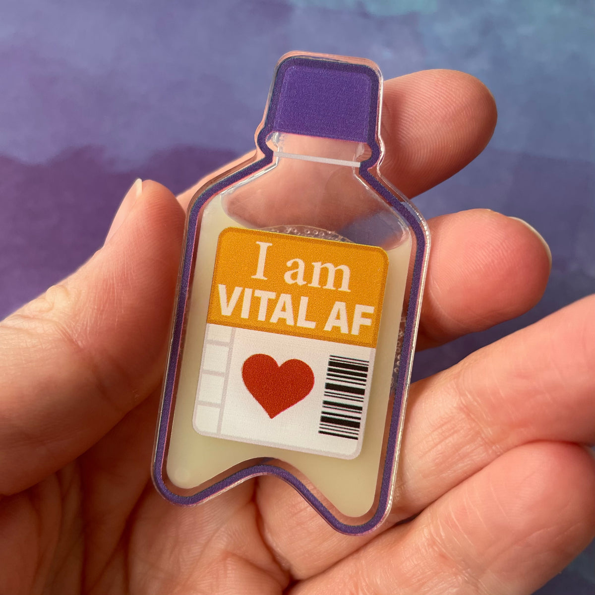 I Am Vital AF - Liquid Filled Swappable Badge Reel Design TOP