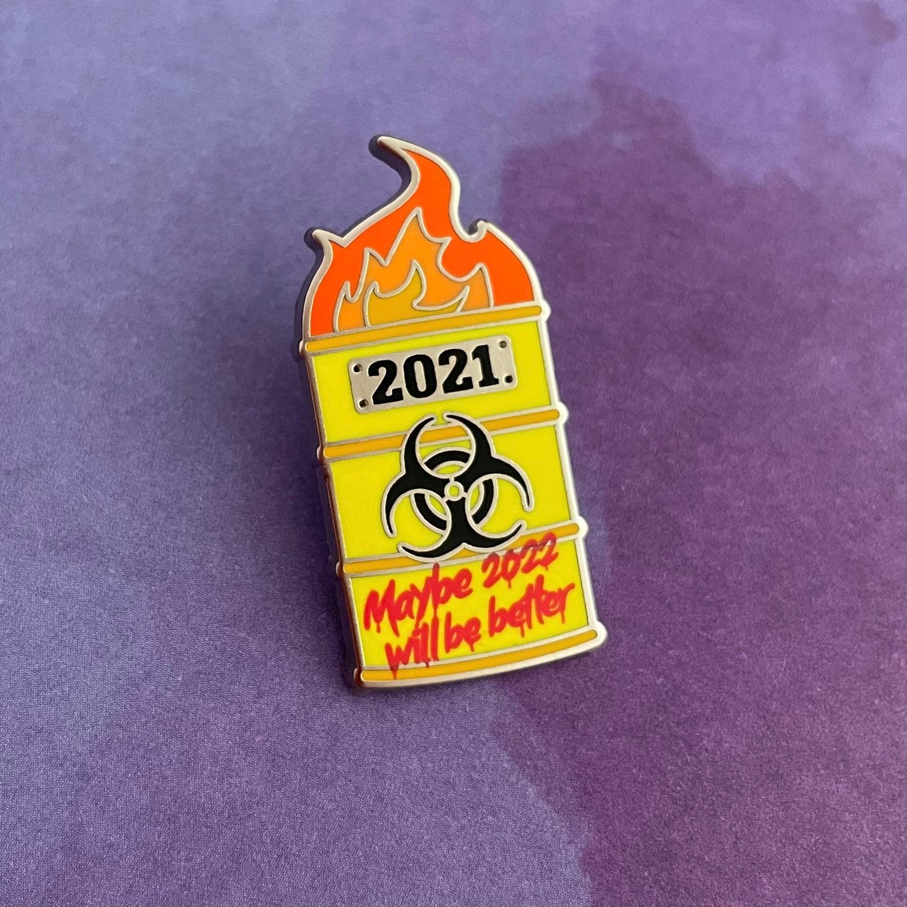 2021 Was Biohazardous Trash Pin - Rad Girl Creations