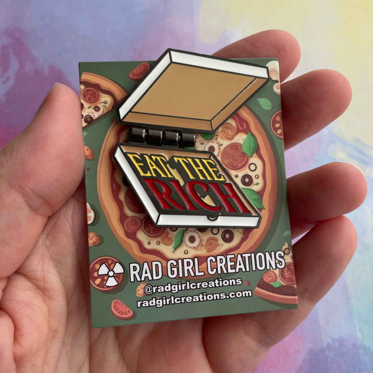 Eat the Rich Pizza Pin