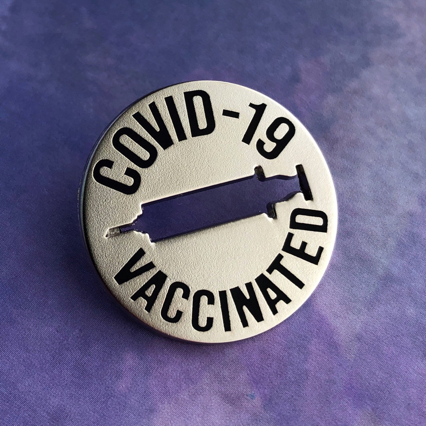 COVID-19 Vaccinated Pin - Rad Girl Creations