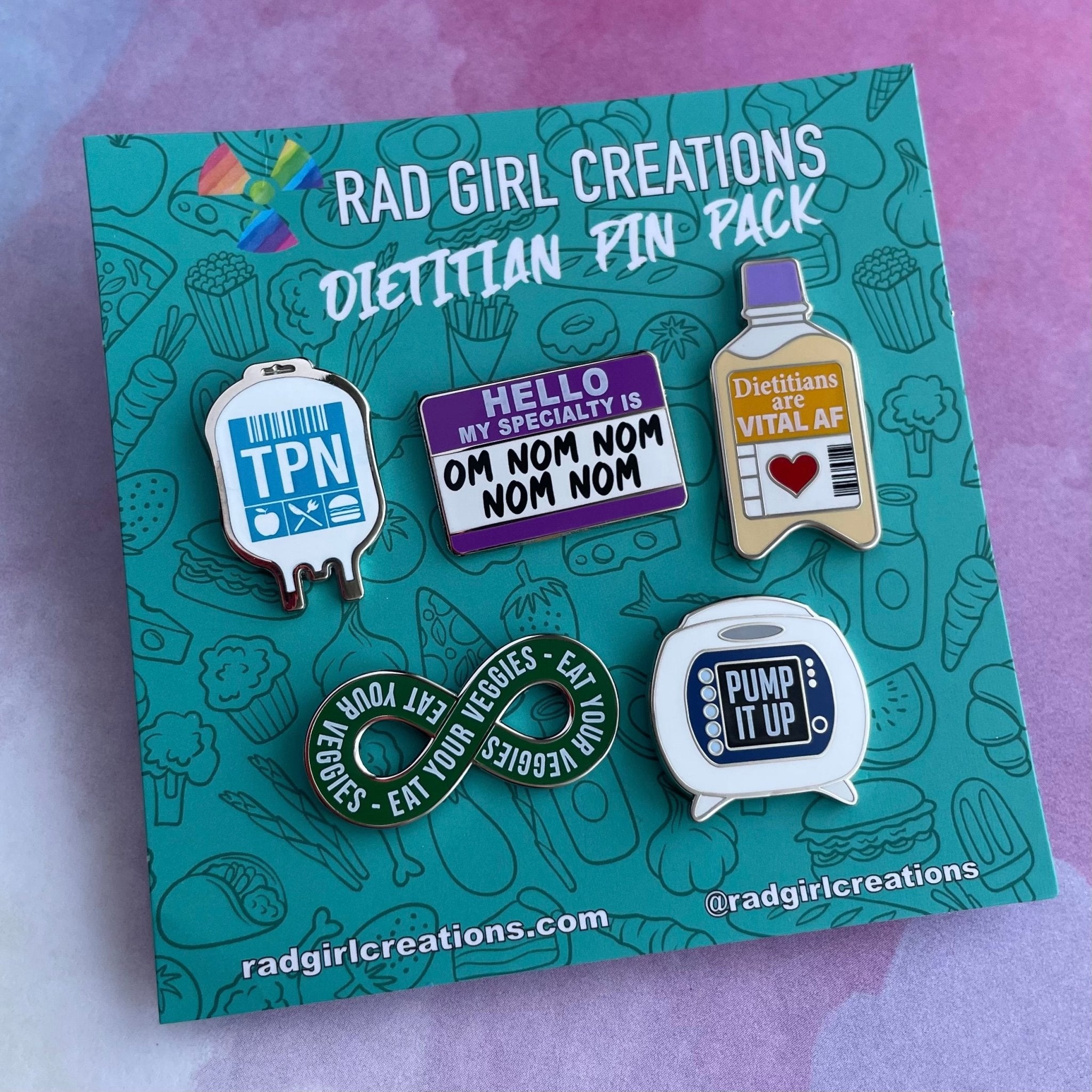Dietitian Pin Pack - Rad Girl Creations - Medical Enamel Pin
