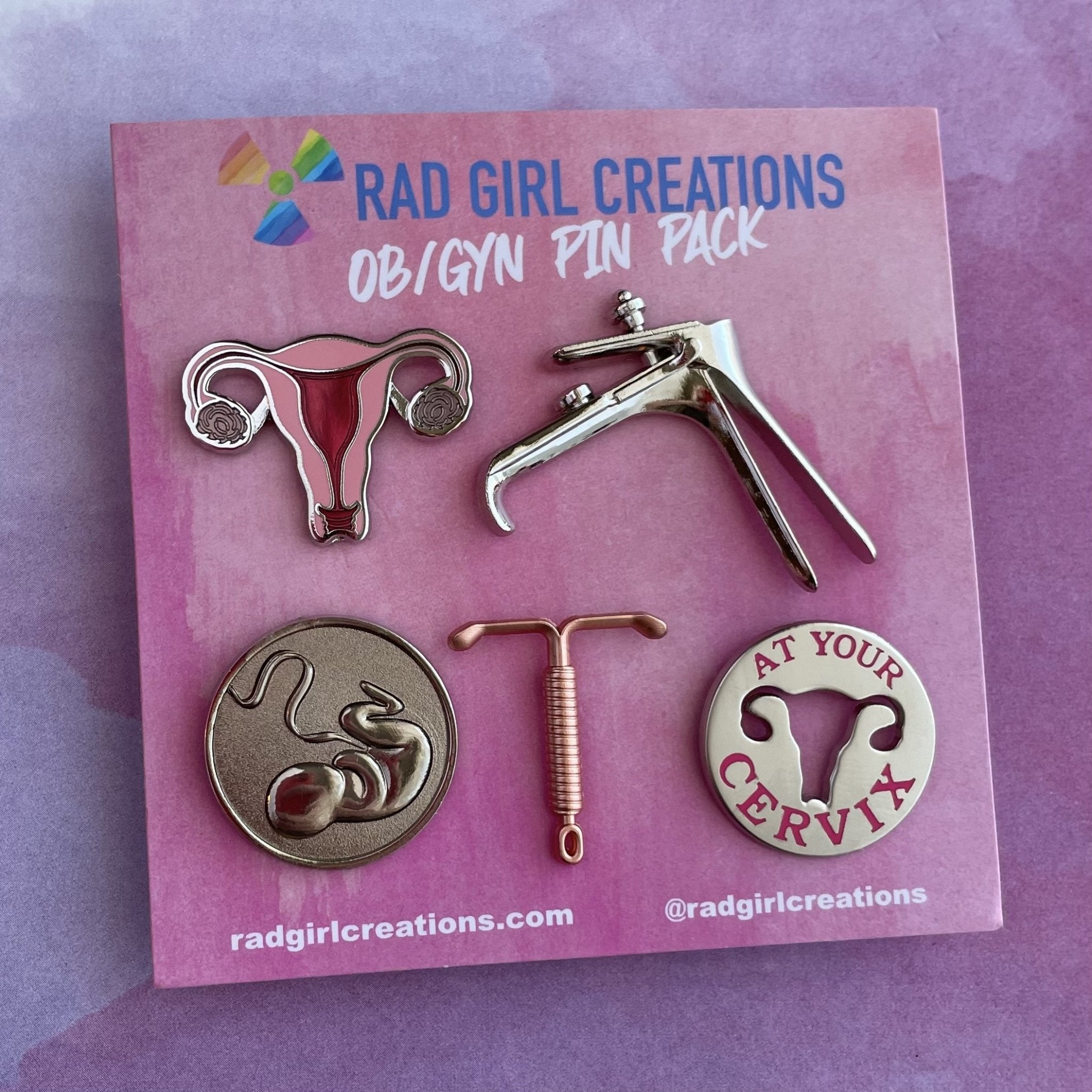 OB/GYN Pin Pack - Rad Girl Creations - Medical Enamel Pin