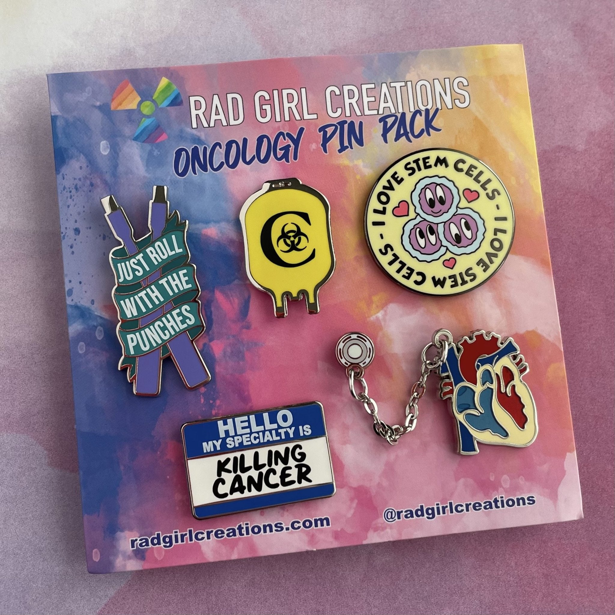 Oncology Pin Pack - Rad Girl Creations - Medical Enamel Pin