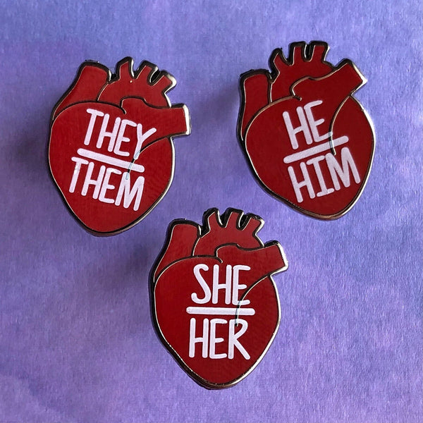 They/Them Pronoun Badge Reel - Rad Girl Creations