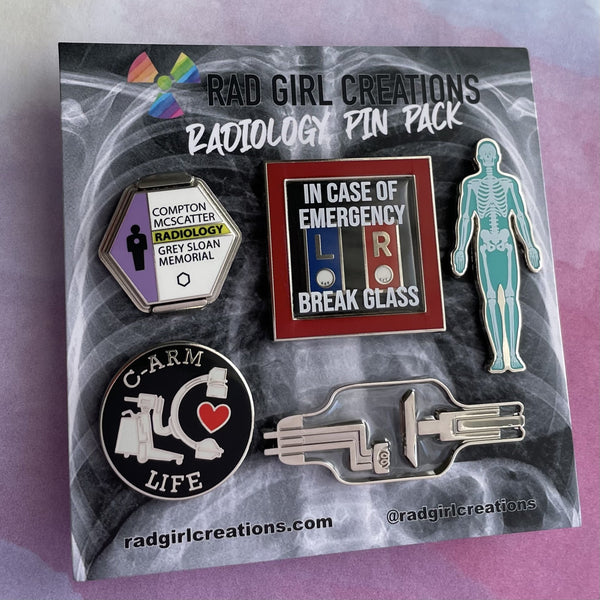 Radiology Pin Pack Rad Girl Creations Medical Enamel Pin 