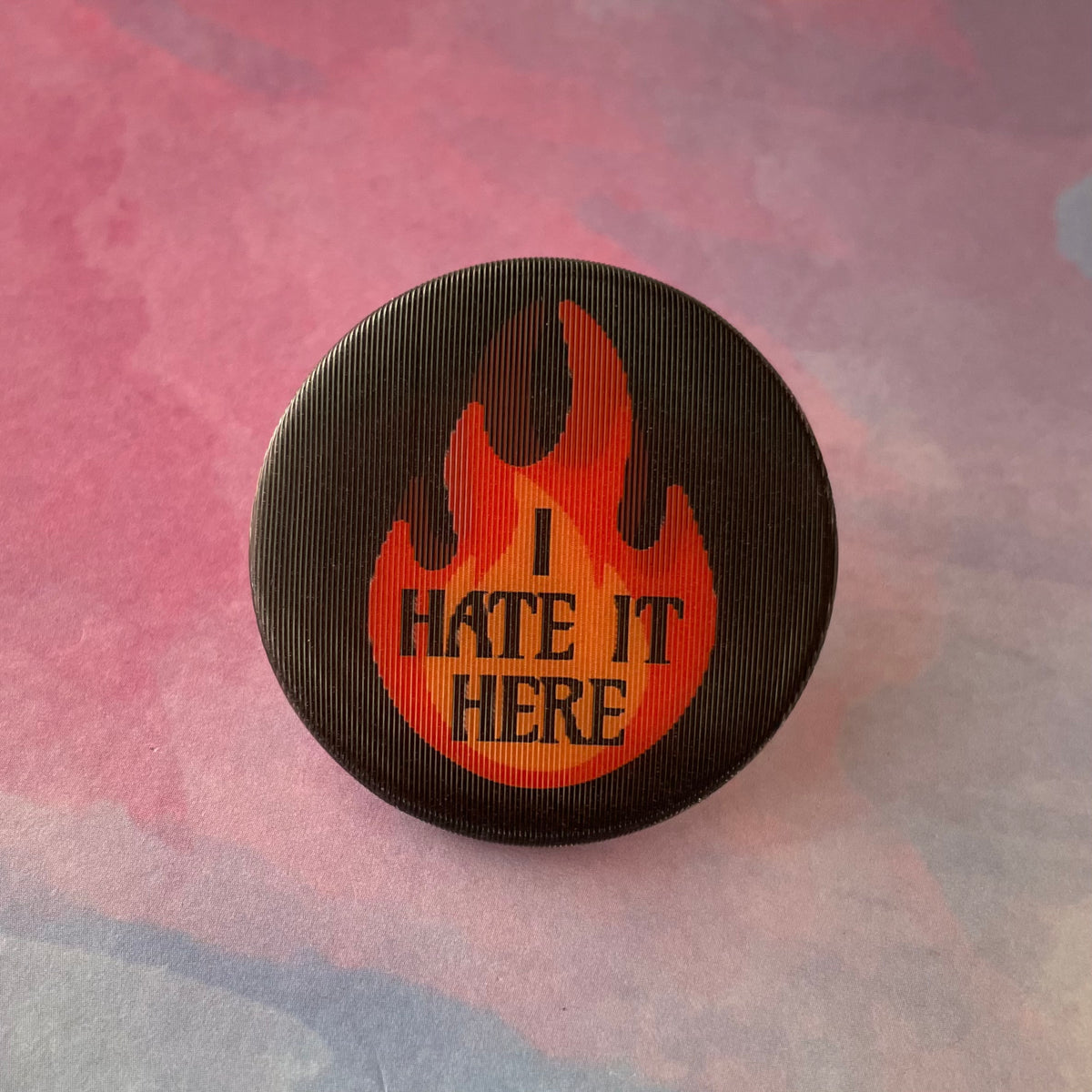 I Hate It Here - Lenticular Swappable Badge Reel Design