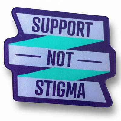 Support Not Stigma - Acrylic Swappable Badge Design TOP