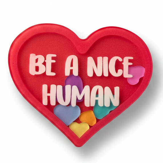 Be a Nice Human - Shaker Swappable Badge Design TOP