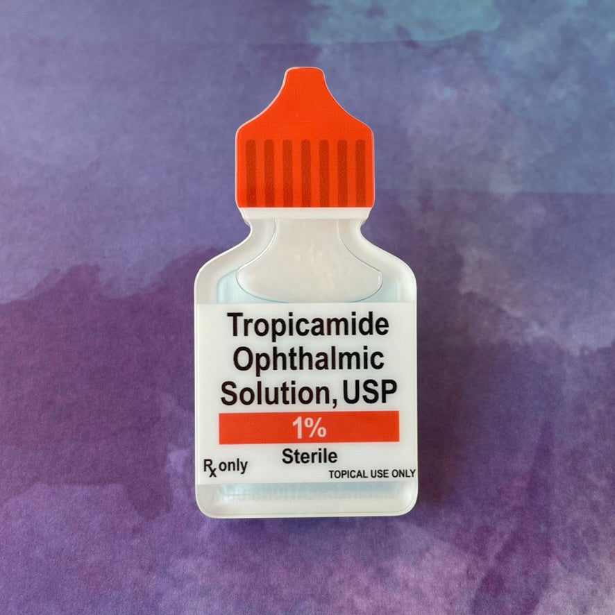 Tropicamide Eye Drop Bottle - Liquid Filled Swappable Badge Reel Design TOP