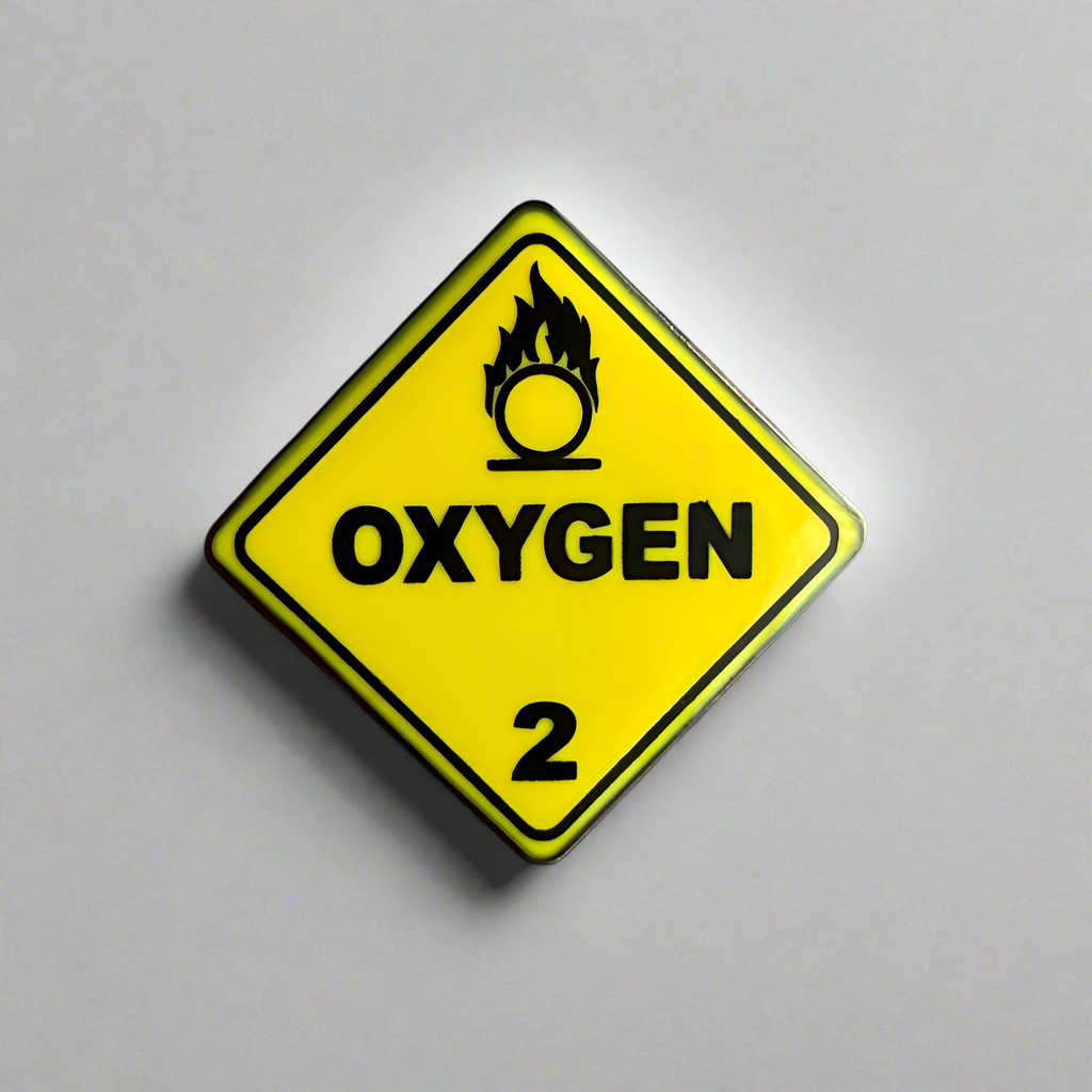 Oxygen Warning Sign Pin