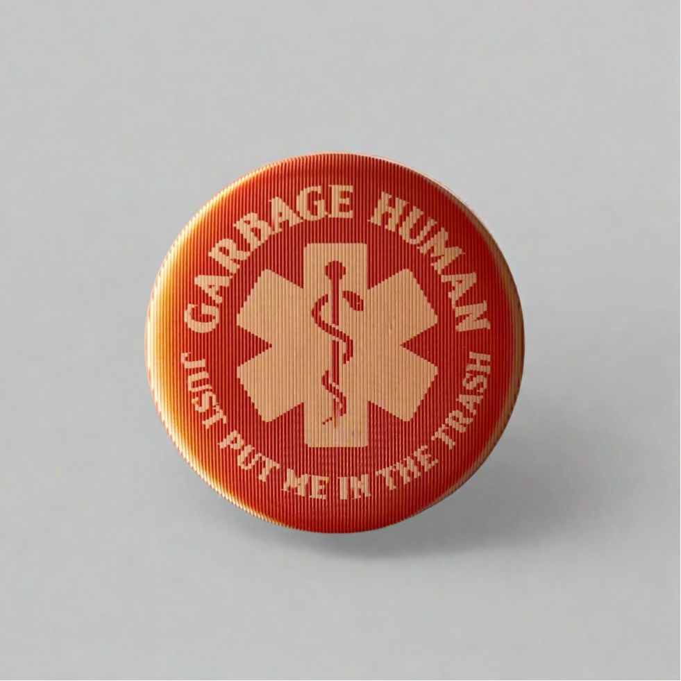 Garbage Human - Lenticular Swappable Badge Design TOP