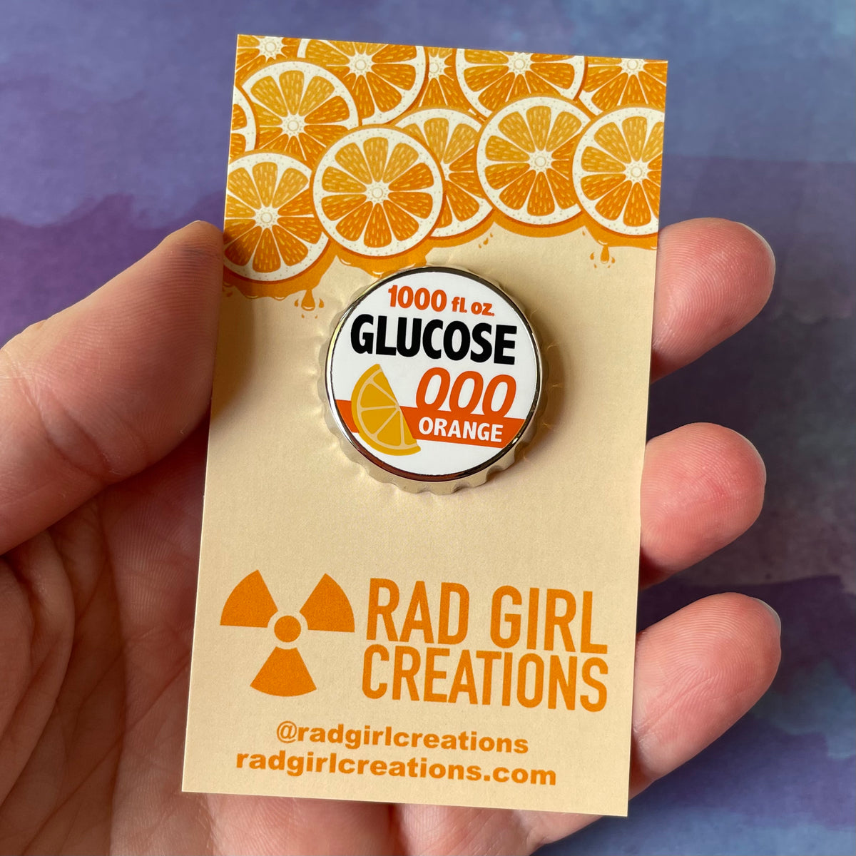 Glucose Bottle Cap Pin