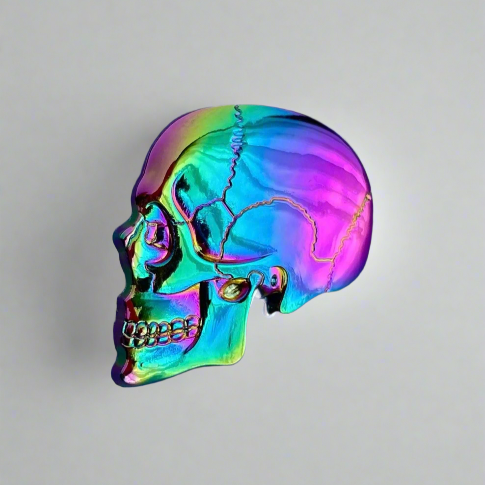 3D Textbook Anatomy Skull Pin - Rainbow Anodized!