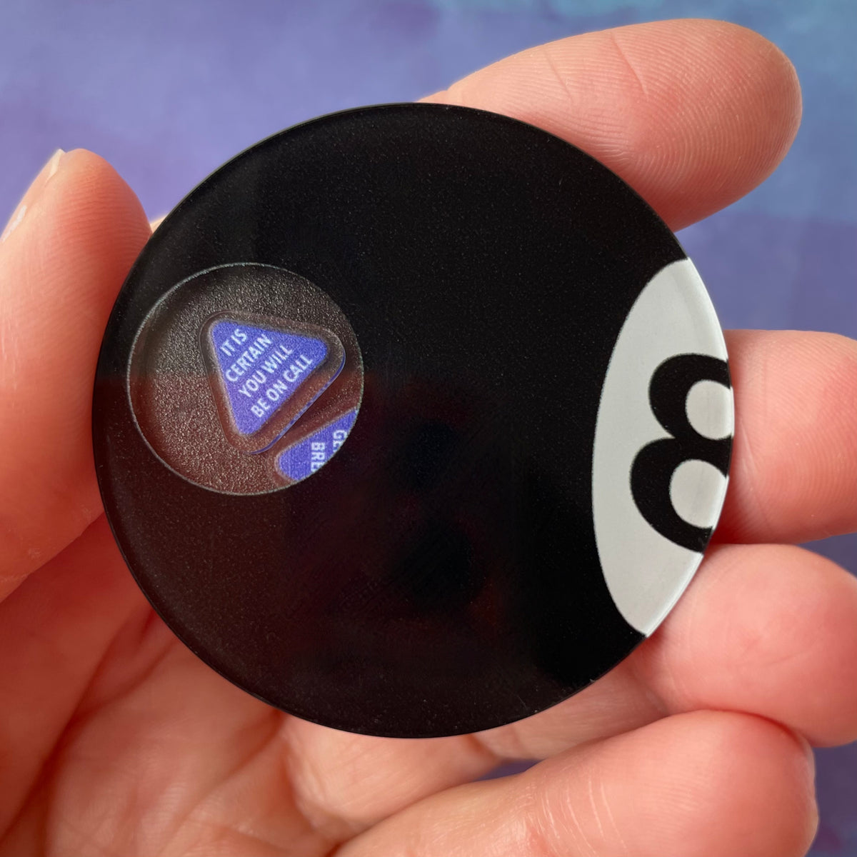 Unmagic Eight Ball - Shaker Swappable Badge Reel Design TOP