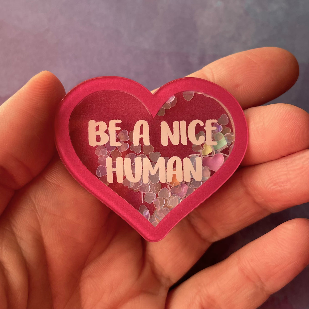 Be a Nice Human - Shaker Swappable Badge Reel Design TOP - Rad