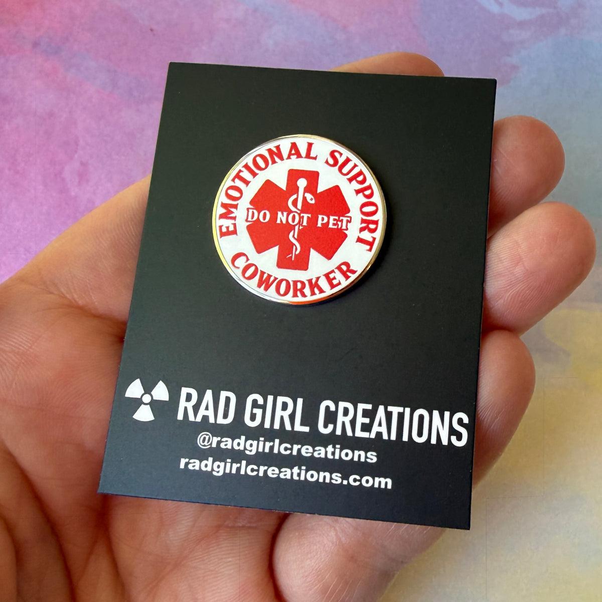 Emotional Support Coworker Pin