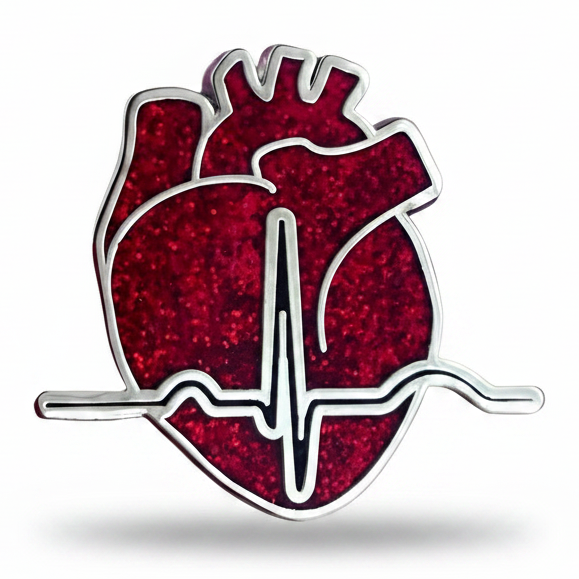 EKG Heart Pin - Rad Girl Creations - Medical Enamel Pin