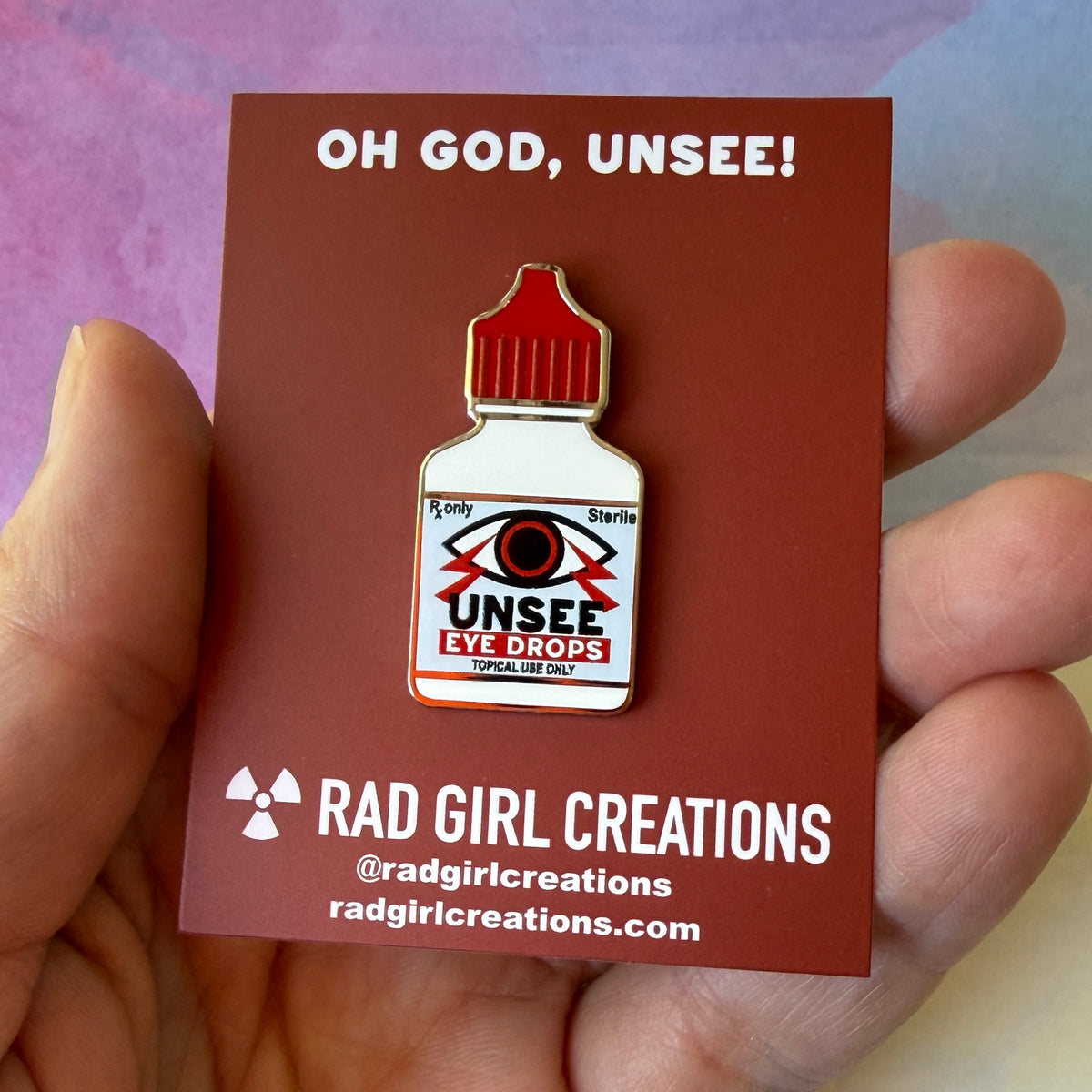 UnSee Eye Drops Pin
