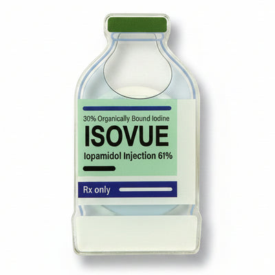 Isovue Bottle - Liquid Filled Swappable Badge Design TOP