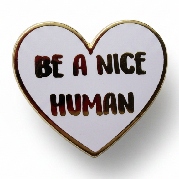 Be A Nice Human Pin - Light Purple