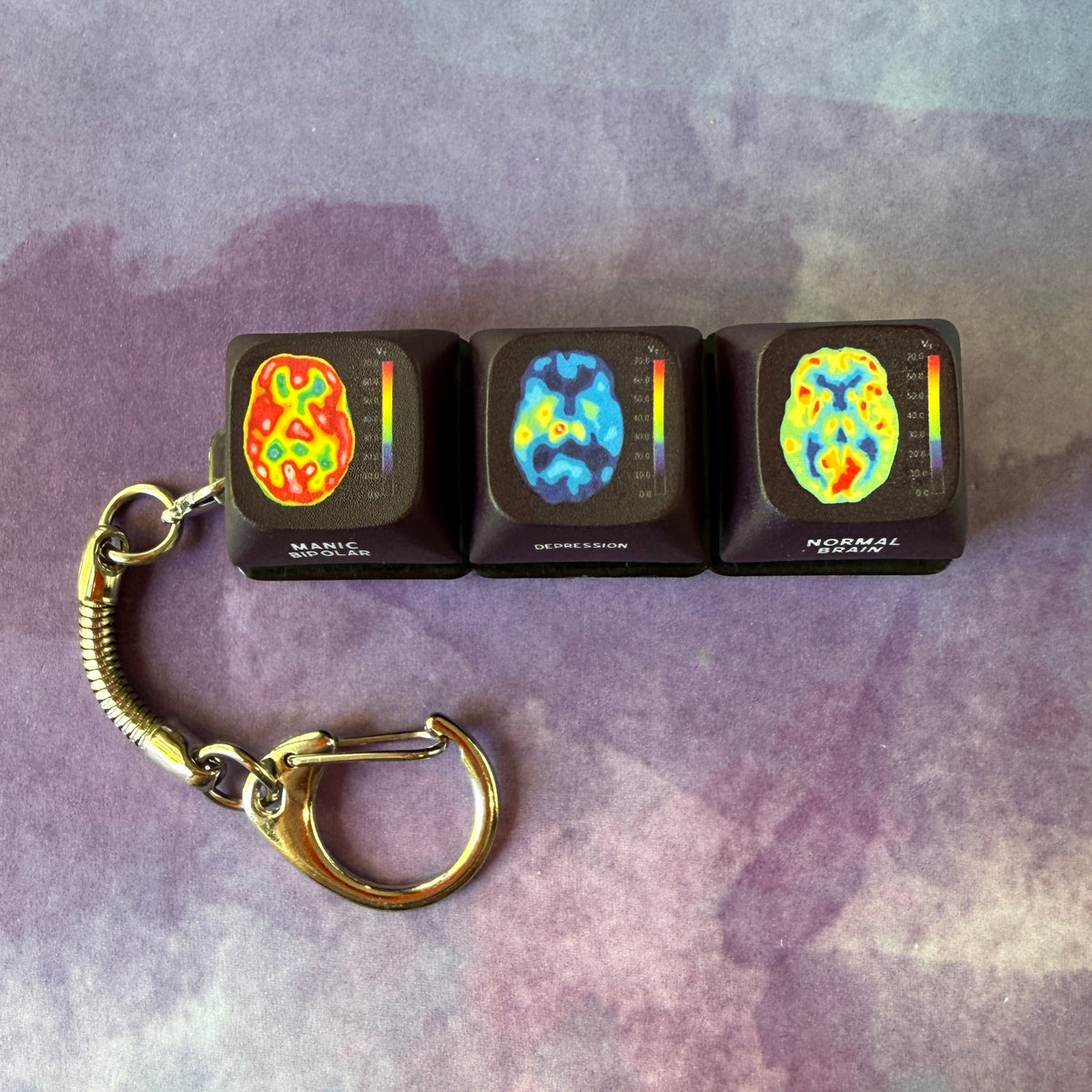 PET Scan Three Keycap Clicky Keychain