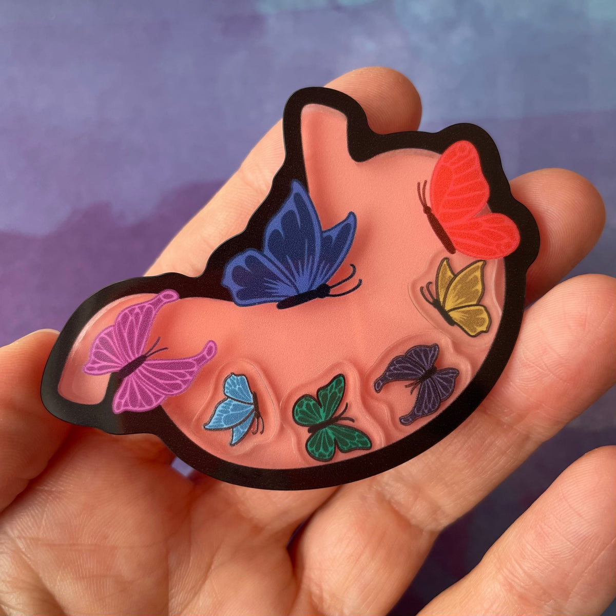 Butterflies in My Stomach - Shaker Swappable Badge Reel Design Top - Rad Girl Creations - Medical Badge Reel