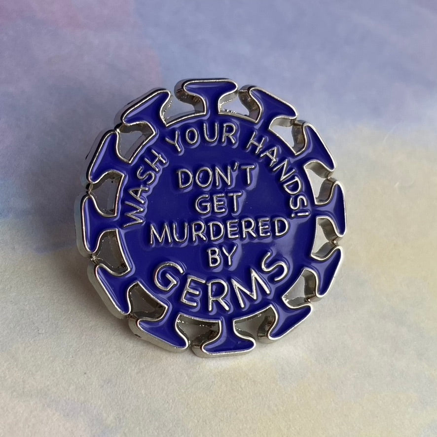 Murdered by Germs Pin - Dark Blue