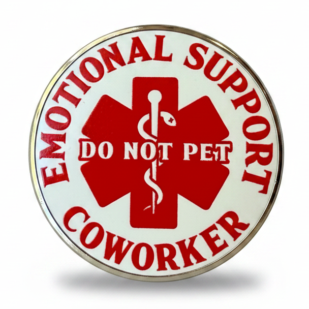 Emotional Support Coworker Pin