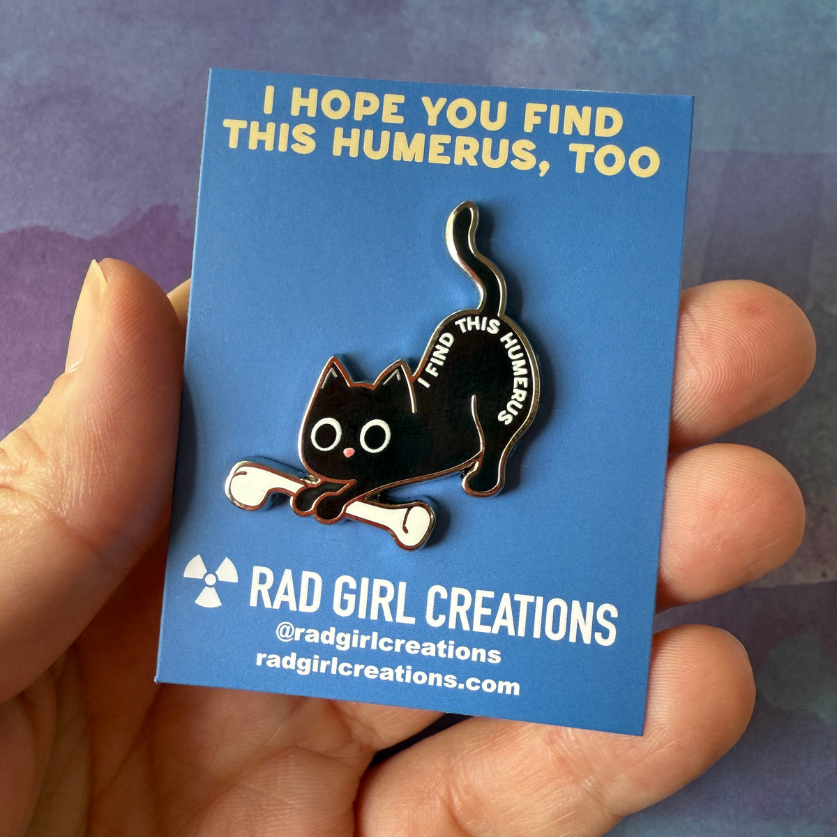 I Find This Humerus Kitty Pin