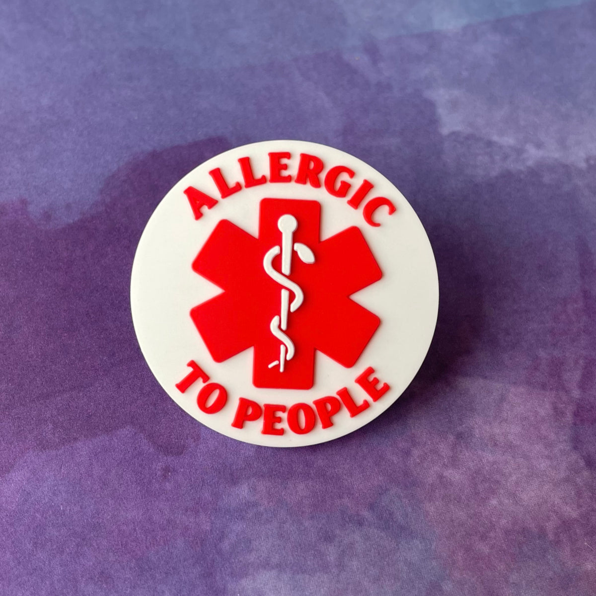 Allergic to People - PVC Swappable Badge Reel Design TOP