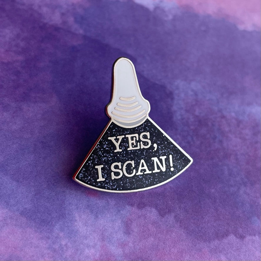 Yes, I Scan! Pin - Glitter Edition!