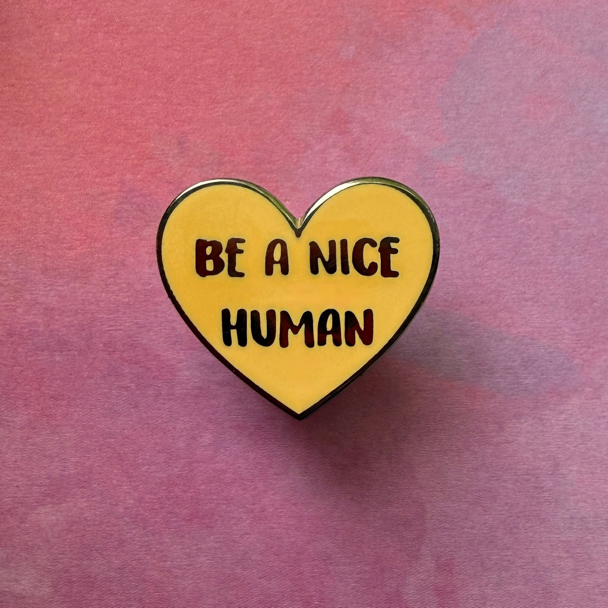 Be A Nice Human Pin - Orange