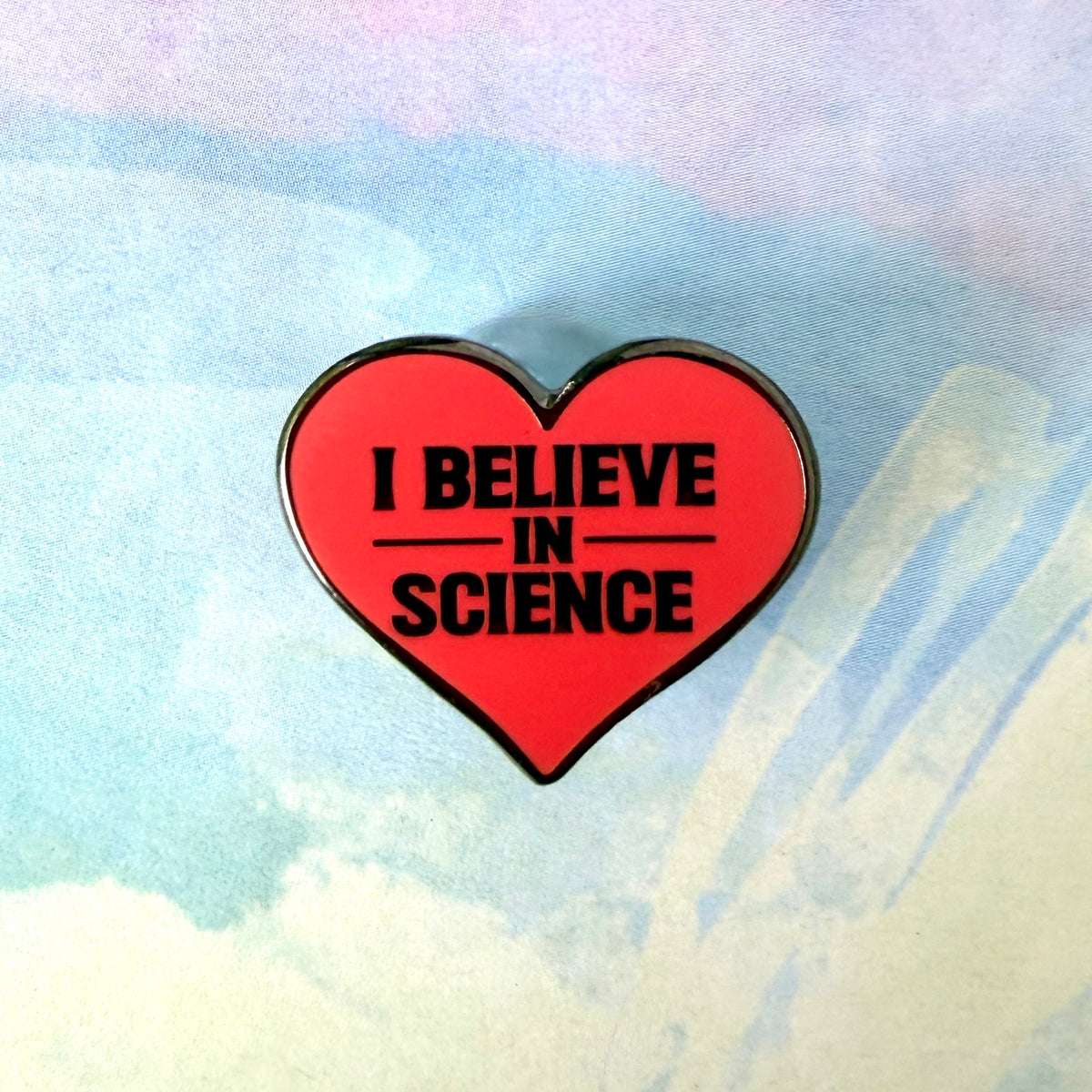 I Believe in Science Pin - Red