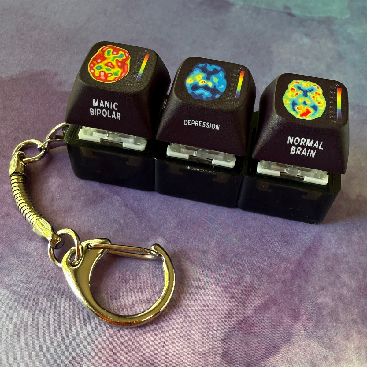 PET Scan Three Keycap Clicky Keychain