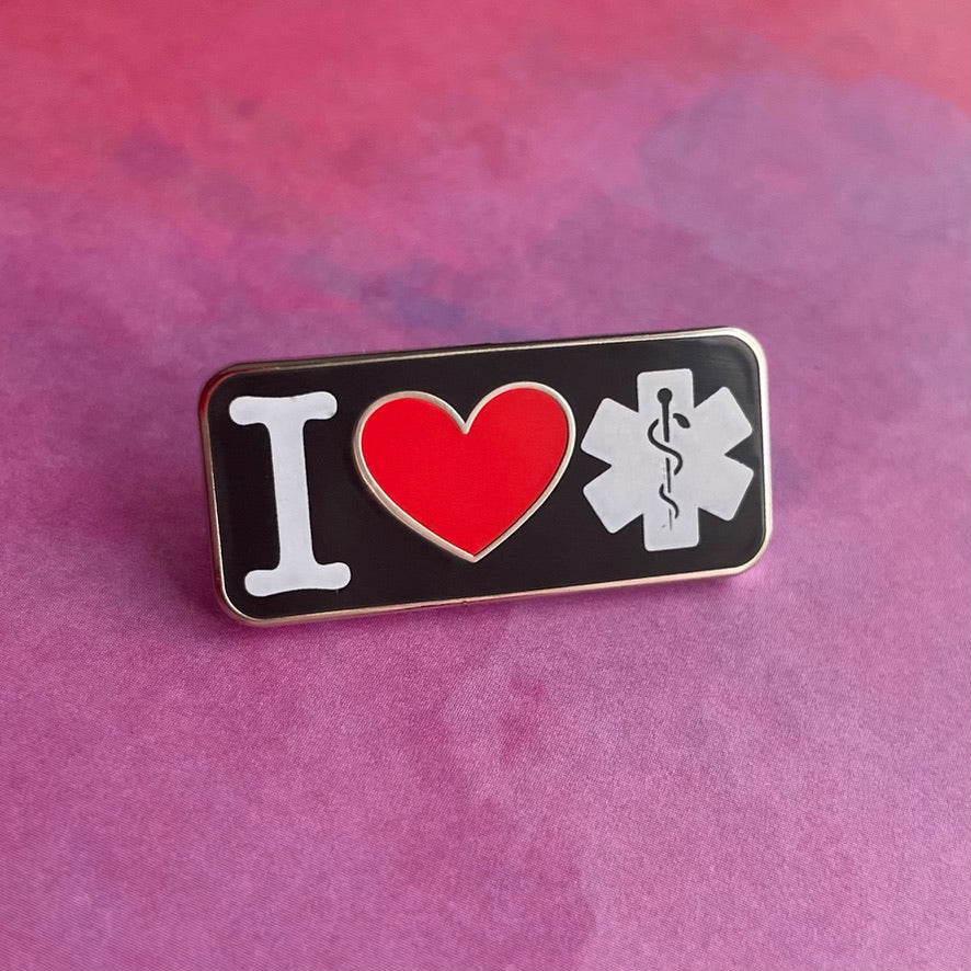 I Heart Emergency Services Pin