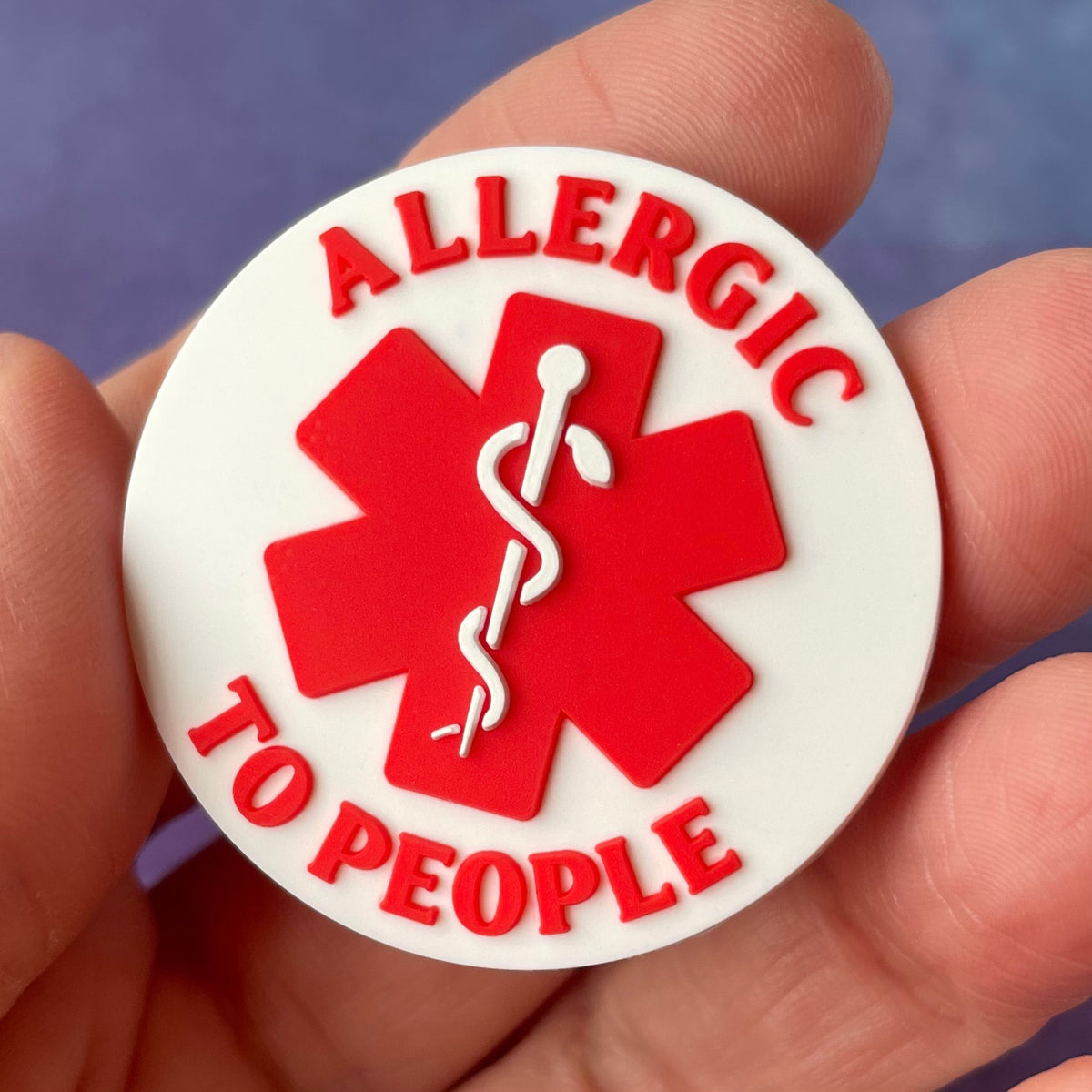 Allergic to People - PVC Swappable Badge Reel Design TOP