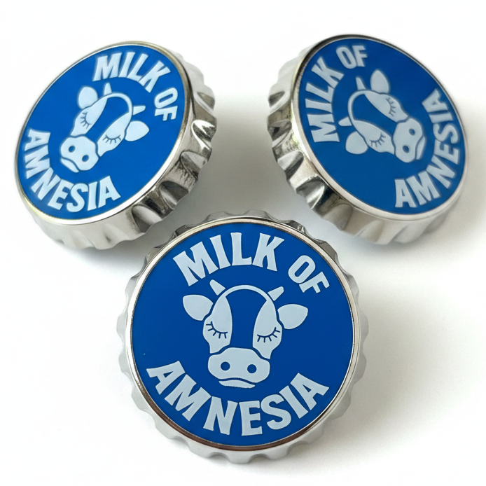 Milk of Amnesia Bottle Cap Pin