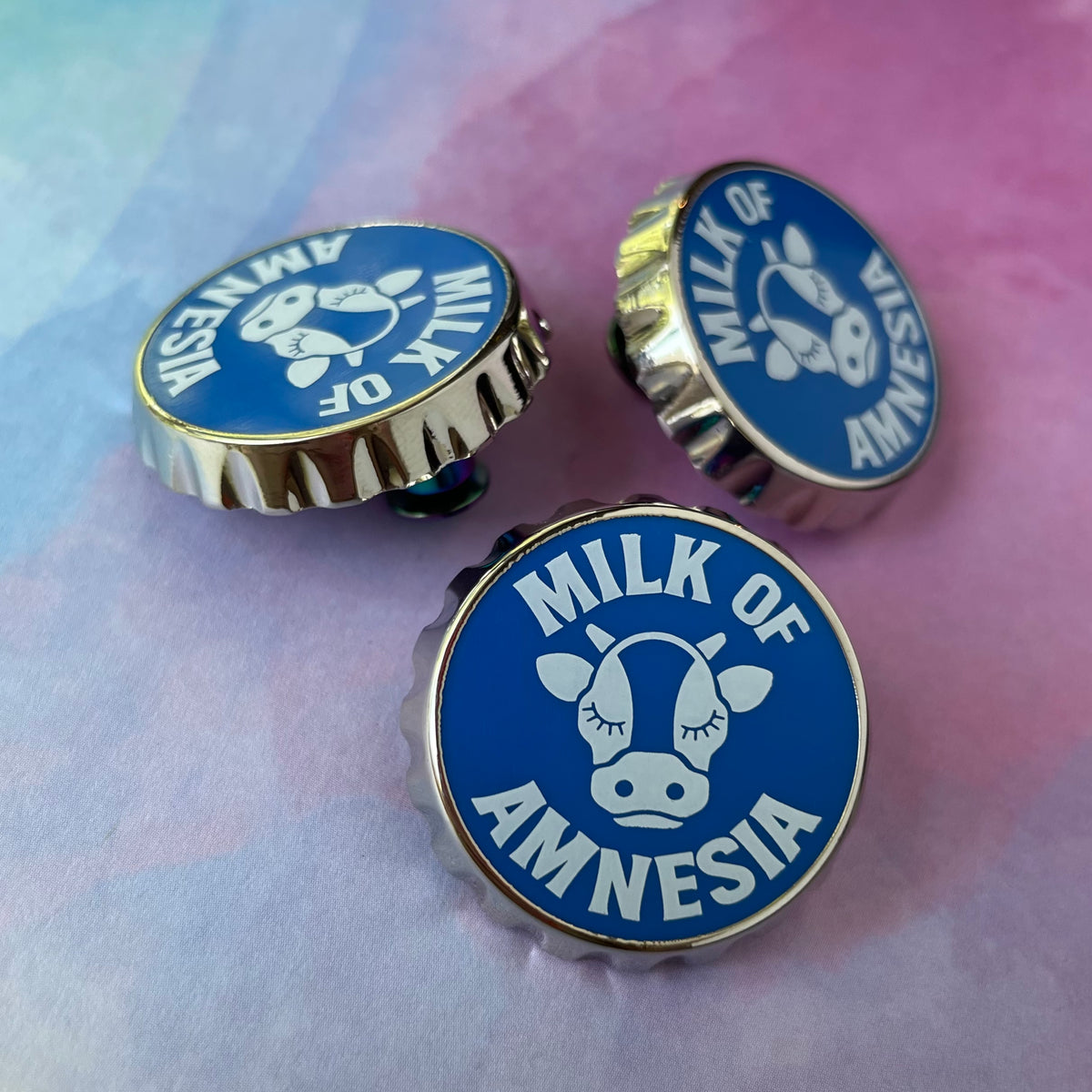 Milk of Amnesia Bottle Cap Pin