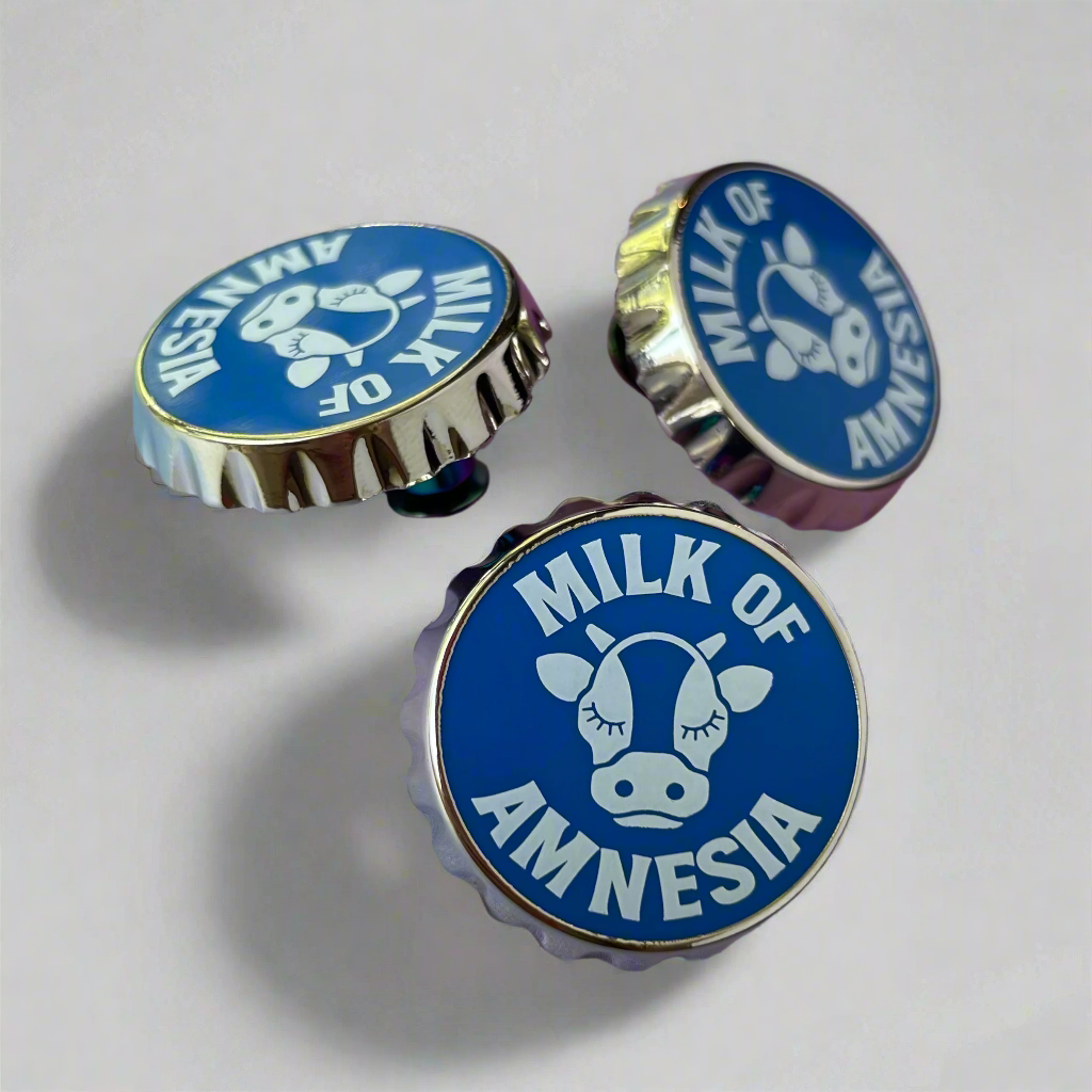 Milk of Amnesia Bottle Cap Pin
