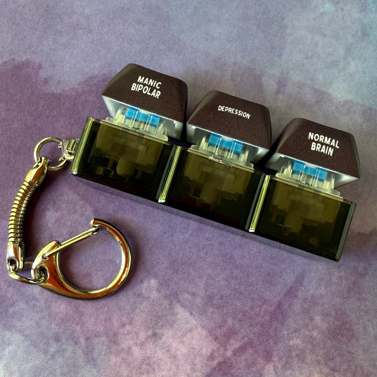 PET Scan Three Keycap Clicky Keychain