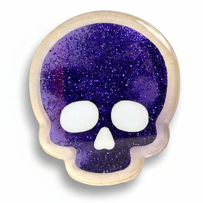 Glitter Skull - Liquid Filled Swappable Badge Design TOP