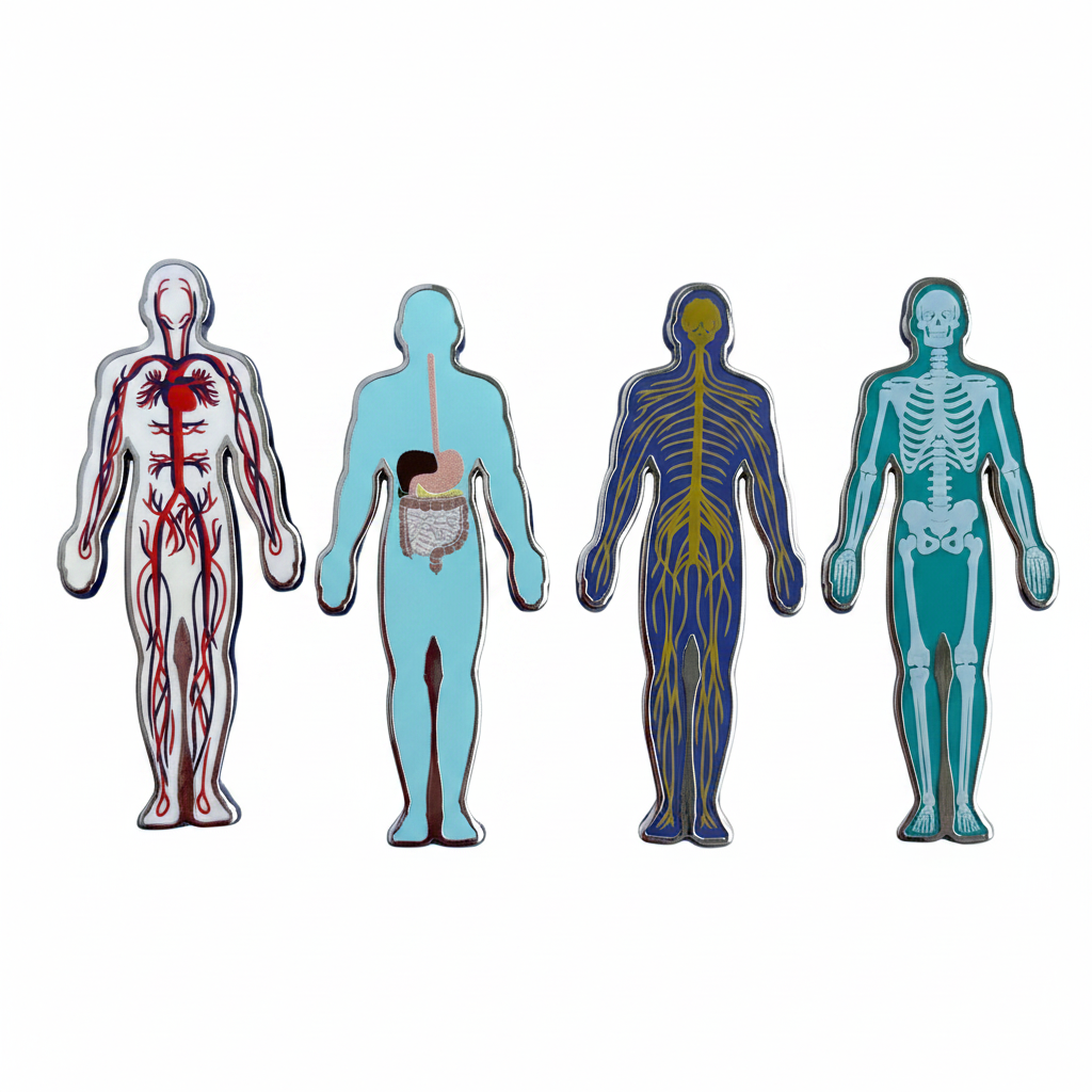 System Enamel Pin Body Systems Pins - Rad Girl Creations - Medical Enamel Pin