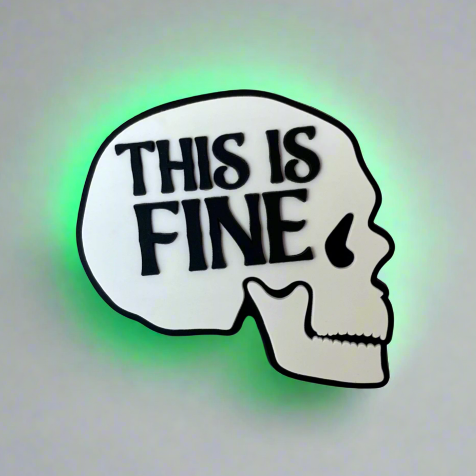 This is Fine - Glow-in-the-Dark PVC Swappable Badge Design TOP