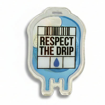 Respect the Drip IV Bag - Liquid Filled Swappable Badge Design TOP