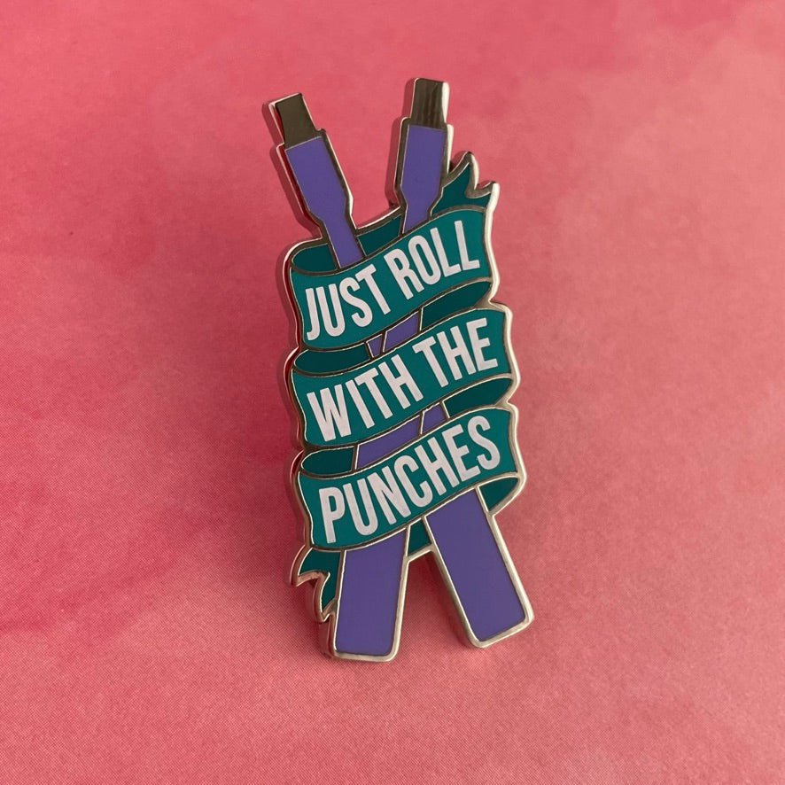 Roll With the Punches Pin - Purple