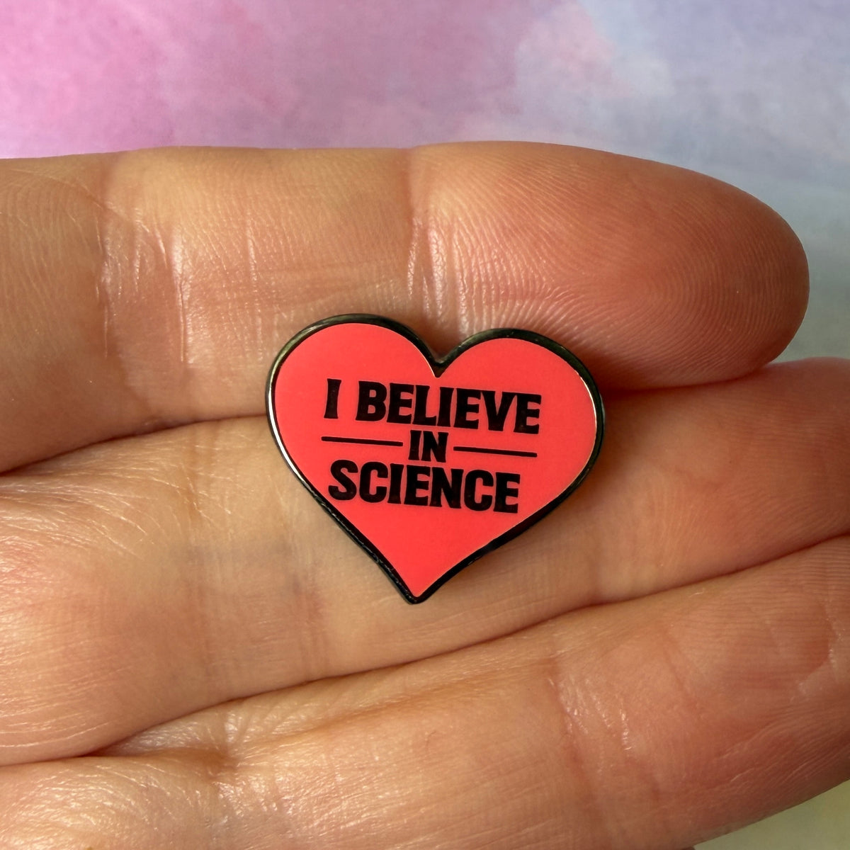 I Believe in Science Pin - Red