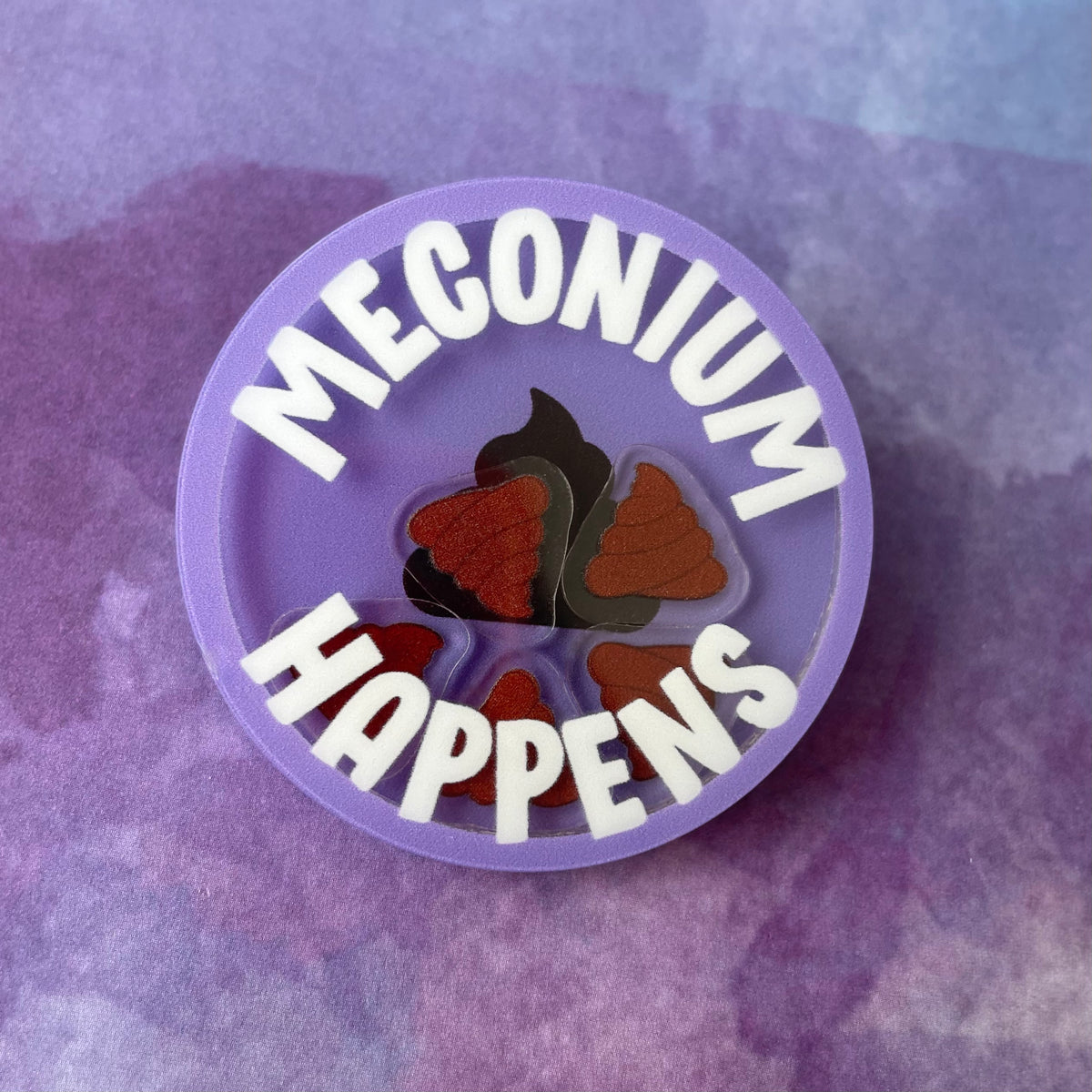 Meconium Happens - Shaker Swappable Badge Reel Design TOP