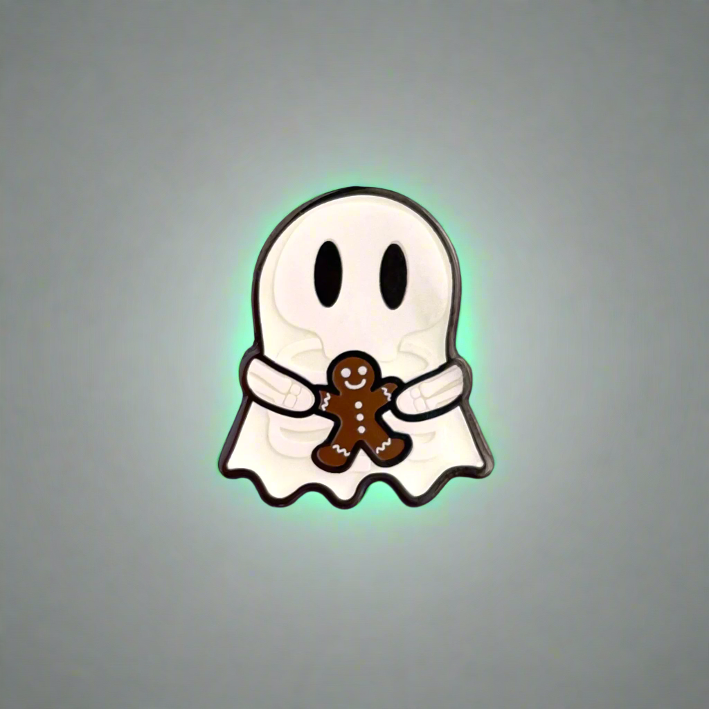 Ghosty Skeleton with Gingerbread Pin