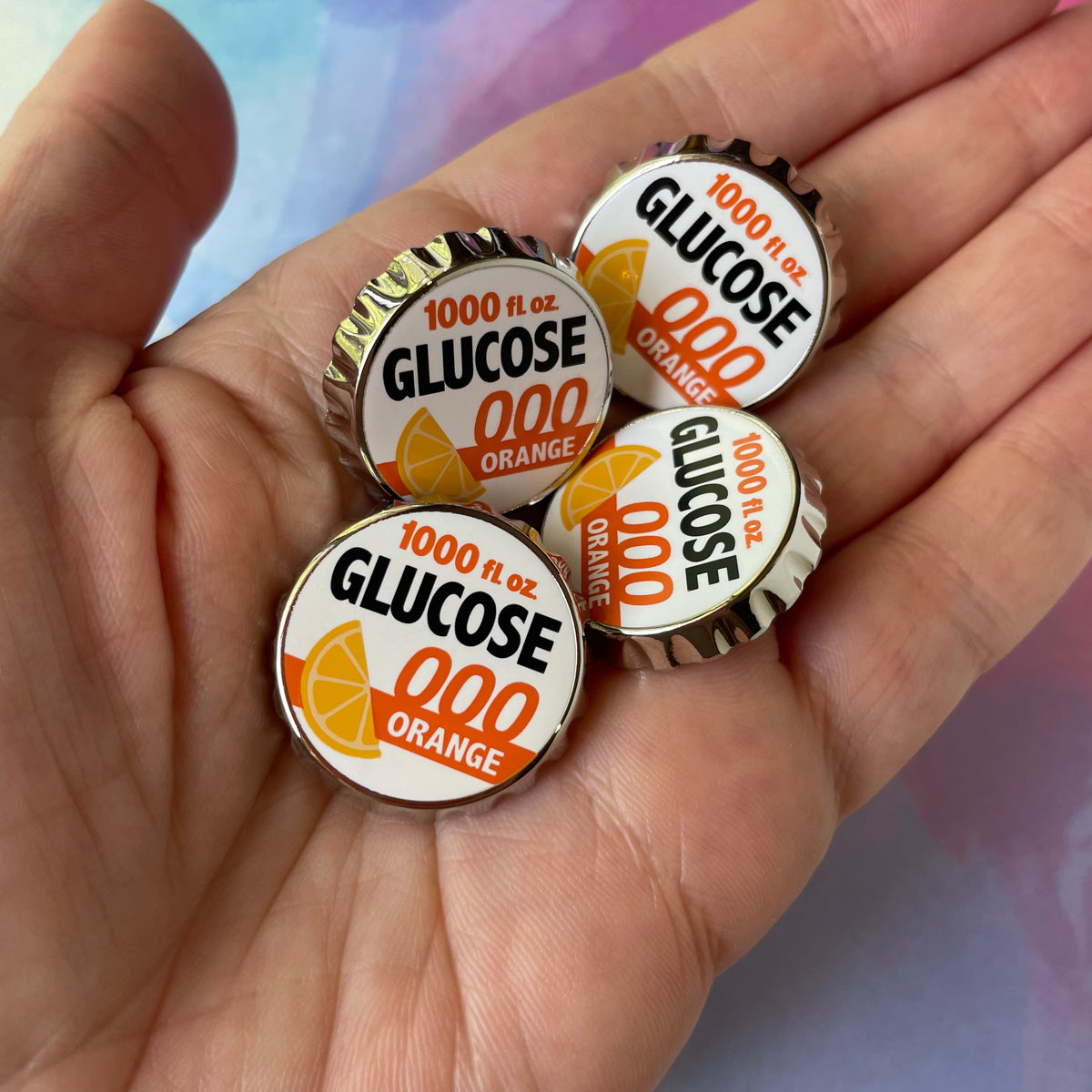 Glucose Bottle Cap Pin